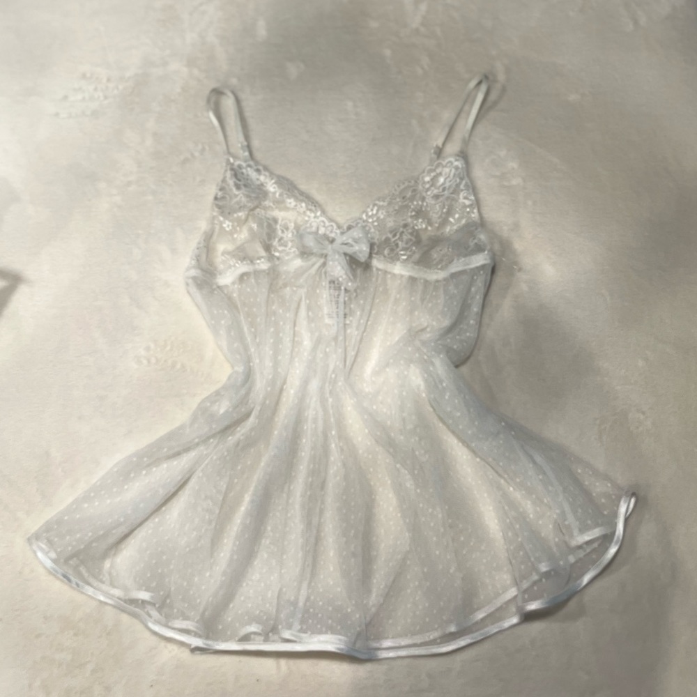 VTG Jonquil White Lace Babydoll